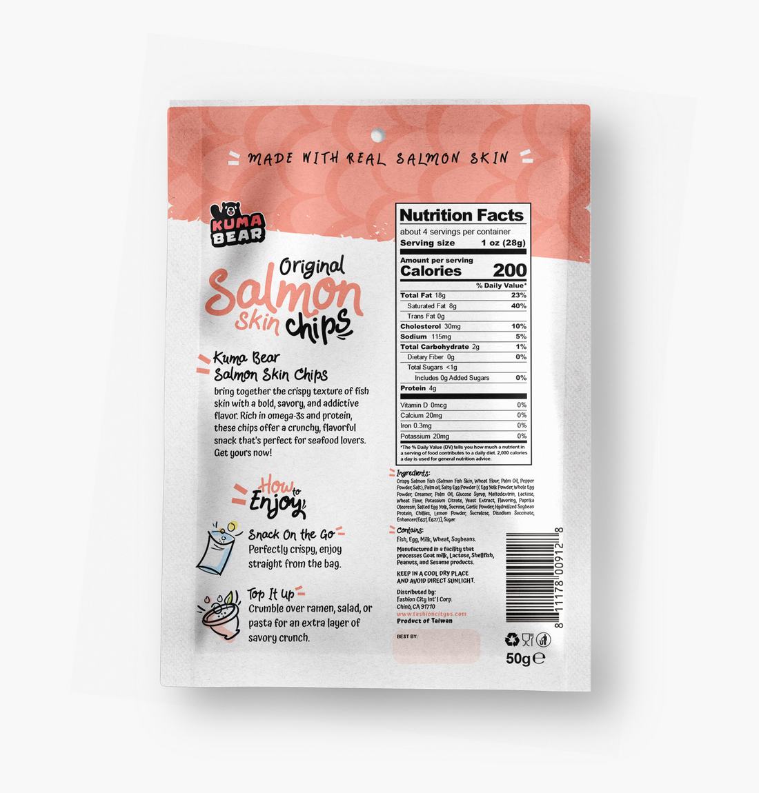Kuma Bear Original Salmon Skin Chips