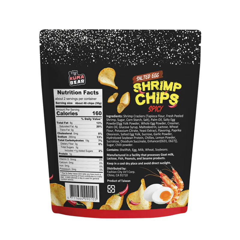 Kuma Bear Spicy Salted Egg Shrimp Chips
